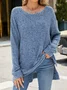 Women's Long Sleeve Tee T-shirt Spring/Fall Plain Crew Neck Daily Going Out Casual Top