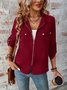 Women's Autumn Outerwear Casual Zipper Plain Long Sleeve Jacket