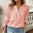 Women's Long Sleeve Blouse Spring/Fall Plain Buckle Stand Collar Daily Going Out Casual Top