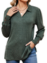 Women's Long Sleeve Blouse Spring/Fall Plain Shirt Collar Daily Going Out Casual Top