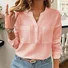 Women's Long Sleeve Blouse Spring/Fall Plain Buckle Stand Collar Daily Going Out Casual Top