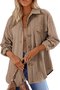 Women's Spring/Fall Outerwear Casual Buckle Plain Long Sleeve Wrap Jacket