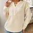 Women's Long Sleeve Blouse Spring/Fall Plain Buckle Stand Collar Daily Going Out Casual Top