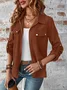 Women's Autumn Outerwear Casual Zipper Plain Long Sleeve Jacket