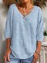 Women's Long Sleeve Tee T-shirt Spring/Fall Striped Printing Jersey V Neck Holiday Going Out Vintage Top