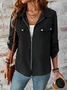 Women's Autumn Outerwear Casual Zipper Plain Long Sleeve Jacket