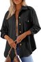 Women's Spring/Fall Outerwear Casual Buckle Plain Long Sleeve Wrap Jacket