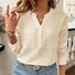 Women's Long Sleeve Blouse Spring/Fall Plain Buckle Stand Collar Daily Going Out Casual Top