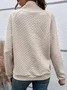 Women's V Neck Plain Casual Spring/Fall Jersey Long Sleeve Sweatshirt