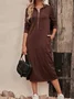 Women's Long Sleeve Spring/Fall Striped Zipper Dress Hoodie Daily Going Out Casual Midi H-Line