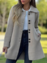 Women's Spring/Fall Outerwear Casual Buckle Plain Long Sleeve Shawl Collar Jacket