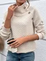 Women's V Neck Plain Casual Spring/Fall Jersey Long Sleeve Sweatshirt