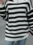 Women's Spring/Fall Striped Casual Long Sleeve Crew Neck Wool/Knitting Sweater