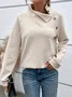 Women's V Neck Plain Casual Spring/Fall Jersey Long Sleeve Sweatshirt