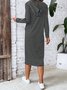 Women's Long Sleeve Spring/Fall Striped Zipper Dress Hoodie Daily Going Out Casual Midi H-Line