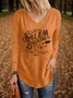 Women's Long Sleeve Blouse Spring/Fall Halloween Printing V Neck Holiday Going Out Vintage Top