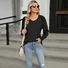 Women's Long Sleeve Tee T-shirt Spring/Fall Plain V Neck Daily Going Out Casual Top