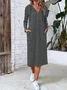 Women's Long Sleeve Spring/Fall Striped Zipper Dress Hoodie Daily Going Out Casual Midi H-Line