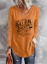 Women's Long Sleeve Blouse Spring/Fall Halloween Printing V Neck Holiday Going Out Vintage Top