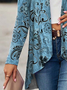 Women's Spring/Fall Outerwear Vintage Floral Jersey Shawl Jacket