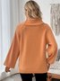 Women's Spring/Fall Plain Casual Balloon Sleeve Long Sleeve Turtleneck Wool/Knitting Sweater