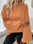 Women's Spring/Fall Plain Casual Balloon Sleeve Long Sleeve Turtleneck Wool/Knitting Sweater