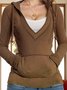 Women's Plain Spring/Fall Long Sleeve Casual Daily Hoodie