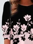 Women's Long Sleeve Tee T-shirt Spring/Fall Floral Printing Jersey Crew Neck Holiday Going Out Vintage Top