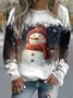 Women's Crew Neck Christmas Casual Spring/Fall Long Sleeve Sweatshirt