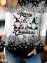 Women's Long Sleeve Tee T-shirt Spring/Fall Christmas Jersey Crew Neck Daily Going Out Casual Top