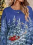 Women's Crew Neck Christmas Casual Spring/Fall Long Sleeve Sweatshirt