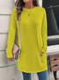 Women's Long Sleeve Blouse Spring/Fall Plain Jersey Crew Neck Daily Going Out Casual Top