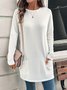 Women's Long Sleeve Blouse Spring/Fall Plain Jersey Crew Neck Daily Going Out Casual Top