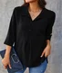 Women's Long Sleeve Blouse Spring/Fall Plain Cotton And Linen Shawl Collar Daily Going Out Casual Top