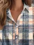 Women's Long Sleeve Shirt Spring/Fall Plaid Printing Shirt Collar Holiday Going Out Vintage Top