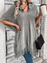 Women's Autumn Outerwear Elegant Beaded Plain Hoodie Wool/Knitting Cape Coat