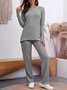 Slit Hem Knitted Long Sleeve Two Pieces Sets Two Piece Sets