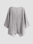 Cotton Linen Shirts for Women Asymmetric Hem Loose Fit Long Sleeve Tunic Top