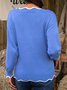 JFN Scallop Neck Solid Causal Sweater