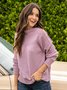 Knitted Plain Casual Shirts & Tops