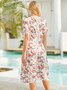Women Floral Caftan Pockets Summer Dresses