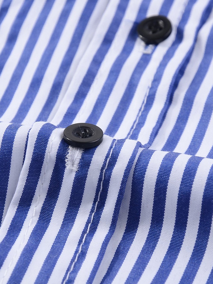 Shirt Collar Buttoned Long Sleeve Shirt - JustFashionNow.com