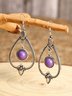 JFN Ethnic Vintage Court Purple Gemstone Earrings