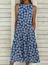 Floral Casual Crew Neck Sleeveless Knitting Dress