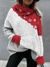 Christmas Snowflake Color Block Casual Sweater