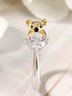 Casual Glitter Big Gem Koala Bear Zircon Ring Wedding Jewelry Holiday Gift