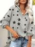 Women's Simple Star Long Sleeve Hoodies Sweatshirt