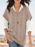 Loose Plain V Neck Casual Sweater