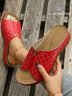 Vintage Hollow Out Wedge Slide Sandals
