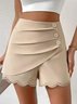 Loose Devore Plain Casual Shorts